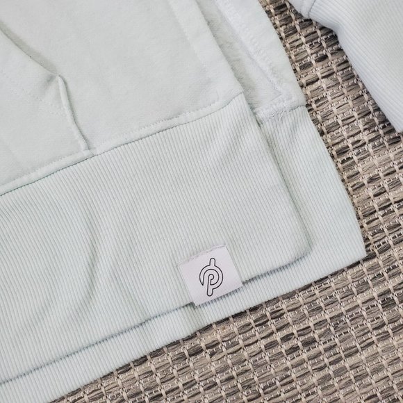 Peloton Cowl Neck Pullover Sweatshirt Womens Small Legacy Mint Green Side Slits - Picture 6 of 13